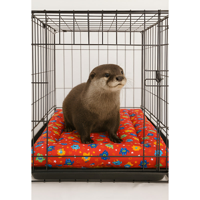 Tapete Estampado Y  Acolchado Transportadora Para Mascota