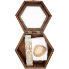 Set Para Bautizo Vela+concha+toalla+caja De Madera