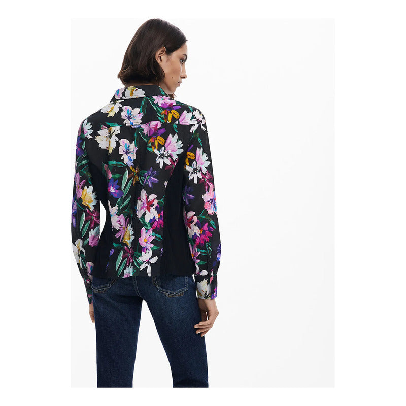 Camisa Casual Para Mujer 25wwcw15/2000 Marca Desigual® Multicolor Floreado S