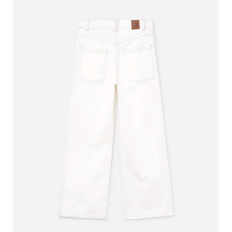 Pantalón Casual Largo Juvenil Mujer M. 6549 Marca Mayoral® Blanco Sarga 16 Años