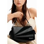 Bolso Patch Texturas Para Mujer Mod.24saxp75/2000 Desigual® Negro Lisa Níquel