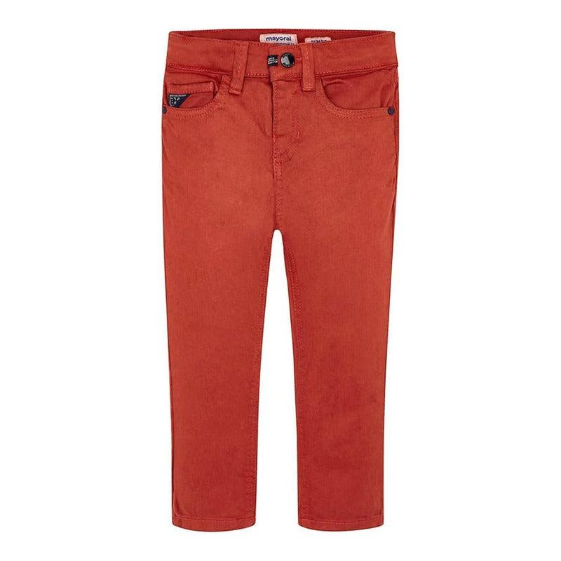 Pantalon Slim Fit Para Niño Mod.4510 Marca Mayoral® Fosforo Liso 2 Años