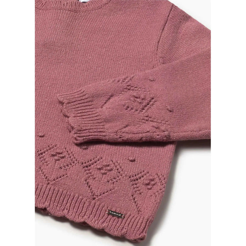 Suéter Casual Calado Mod.4302 Para Niña Marca Mayoral® Rosa Palo Calado 8