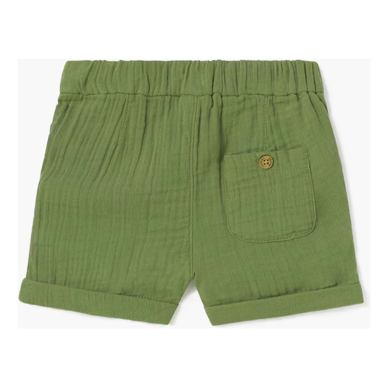 Short Bermuda Ligero Para Bebé Mod.1241 Marca Mayoral® Verde Musgo Liso 12 Meses