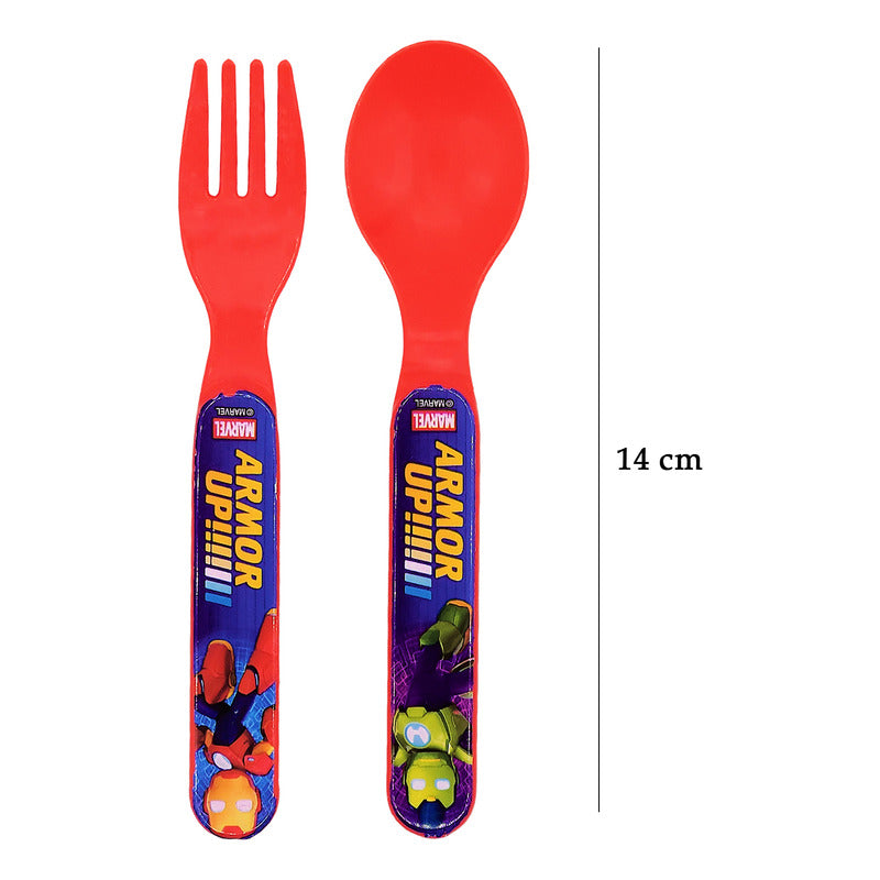 Juego De Cubiertos De Plástico Con Estuche Diseños Infantil