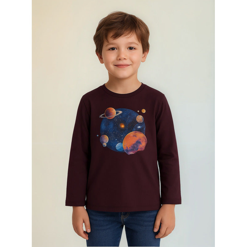 Playera Casual Para Niño Mod.4002 Ciruela Marca Mayoral® Ciruela Universo 3 Años Lisa