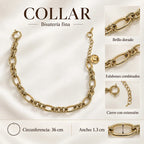 Collar Para Mujer Cadena Dorada De Eslabones Ovalados Dorado