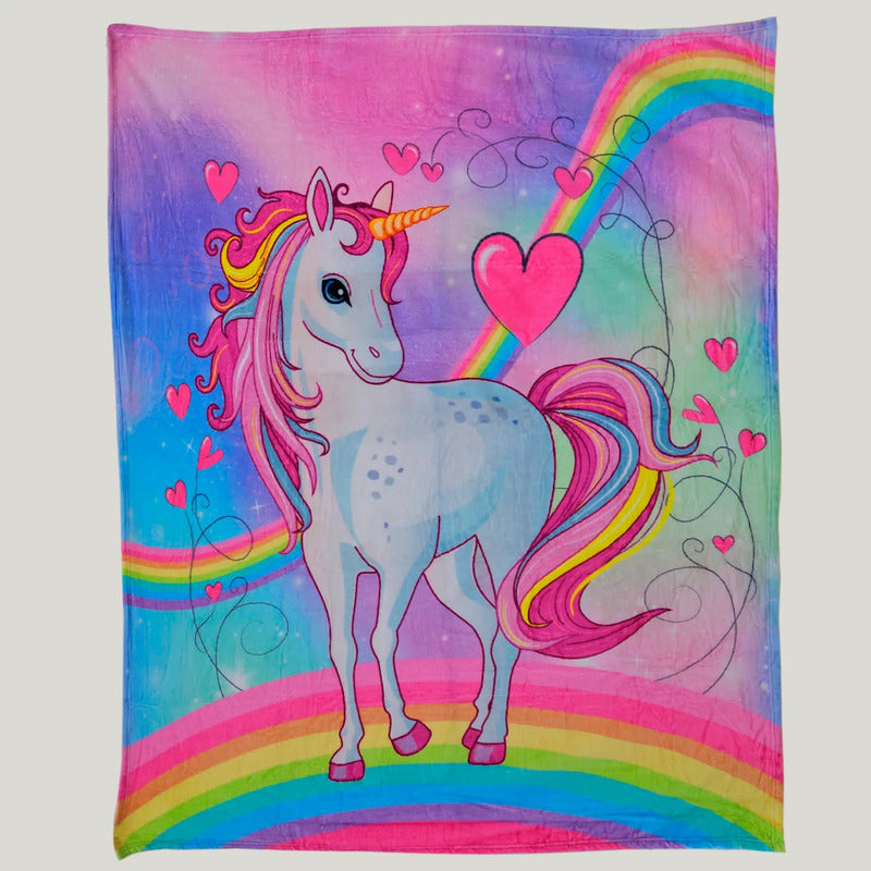 Cobertor Ligero Super Suave Matrimonial Diseños Providencia® Pony Love 850 G Multicolor