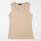 Blusa Básica Suave Sin Mangas Para Mujer Apx-0214 Aspik® Beige Lisa G