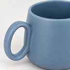 Taza Tarro De Cerámica 600ml Con Asa Diseño Minimalista Azul 2415-5676 Liso