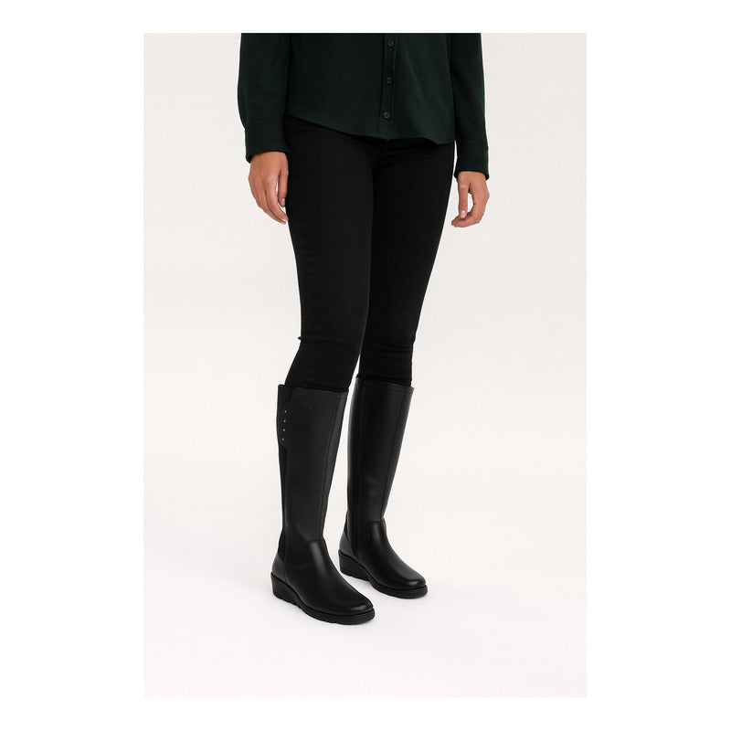 Bota Alta Para Dama Tacón 4 Cm Mod. 104829 Marca Flexi®