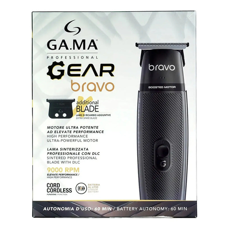 Rasuradora Trimmer Gear Bravo 9000rpm Inalámbrica Ga.ma® Negro