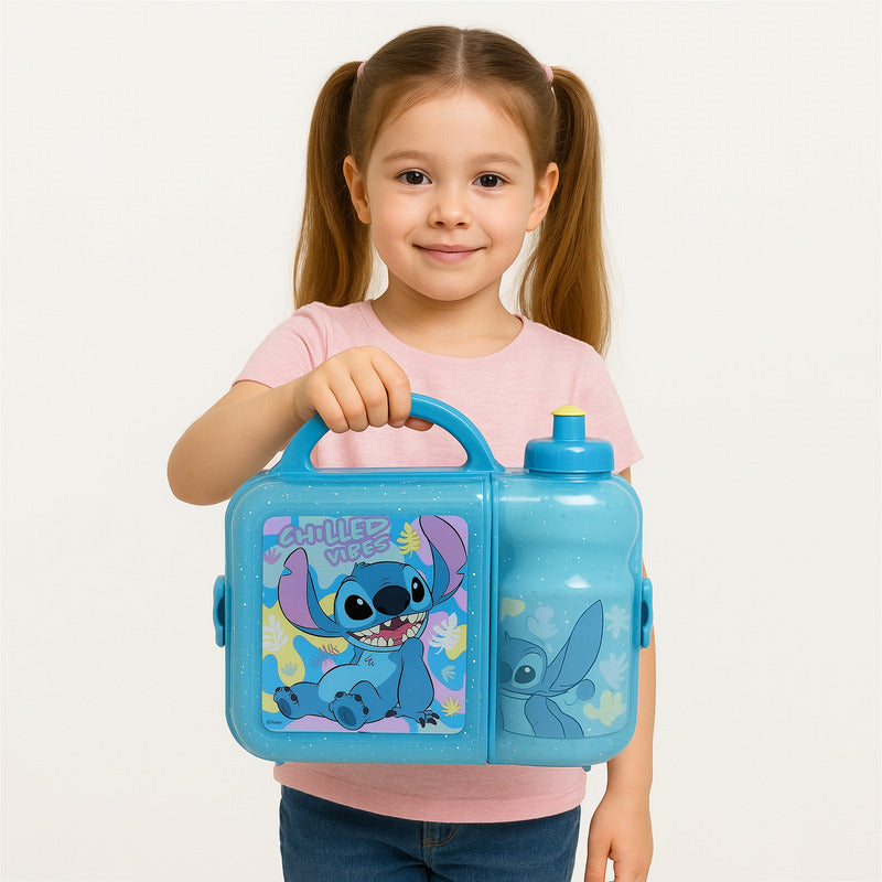 Lonchera Infantil De Plástico Con Botella Diseños Varios