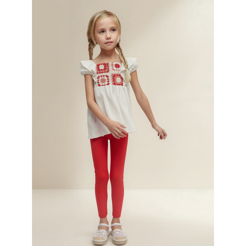 Conjunto Para Niña Blusa+pantalon Mod.3705 Marca Mayoral® Granadina Lisa 9 Años