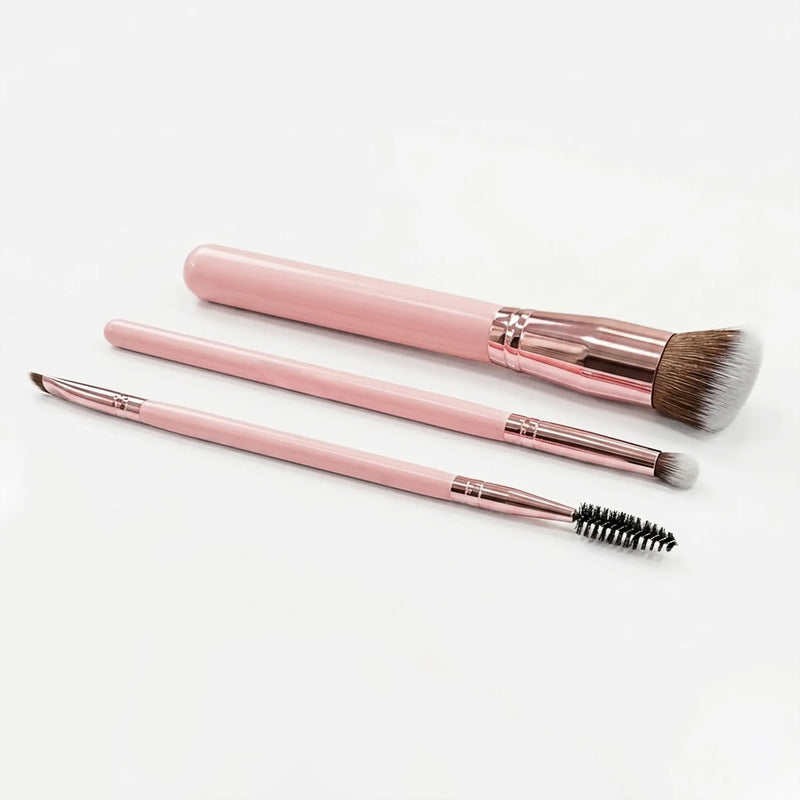 Set De Brochas 24pz Con Estuche Para Viaje True Makeup® Rosa
