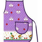 Mandil Delantal Ajustable Multiusos Repelente 65x50cm Lila Patos