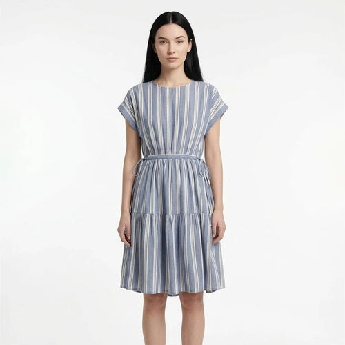 Vestido Holgado Casual Ligero Para Mujer28118 Marca Stop® Multicolor Rayas M