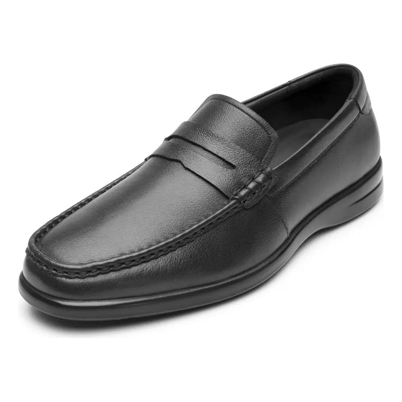 Zapato Mocasín Para Hombre Plantilla Anatómica 423003 Flexi® Negro Lisa 26,5 Mx