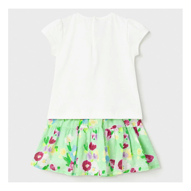 Conjunto Para Bebé Blusa+falda Mod.1979 Marca Mayoral® Agua 36 Meses
