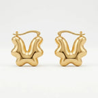 Aretes Para Mujer Diseño Mariposa Abstracta Dorado