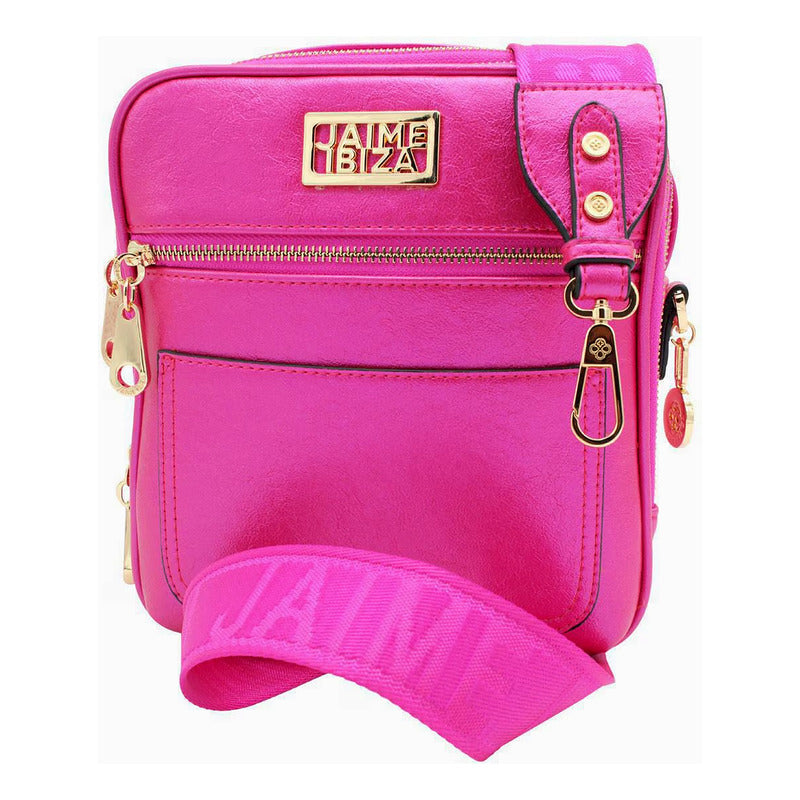 Bolsa Crossbody Huellas Para Mujer Modji2441 Jaime Ibiza® Fucsia Brilloso Oro