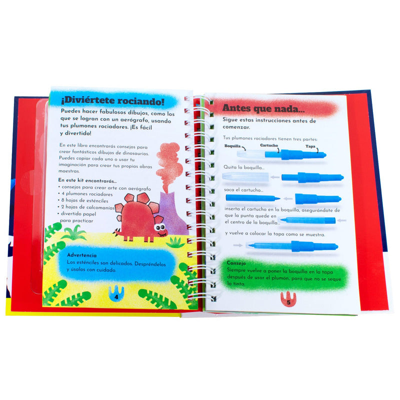 Libro Arte Con Aerógrafo: Dinosaurios Rugientes., De Varios. Editorial Silver Dolphin (en Español), Tapa Dura (2022)