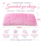 Almohada Abrazable Peluda 110cm X 40 Cm Marca Pillow Lart® Rosa