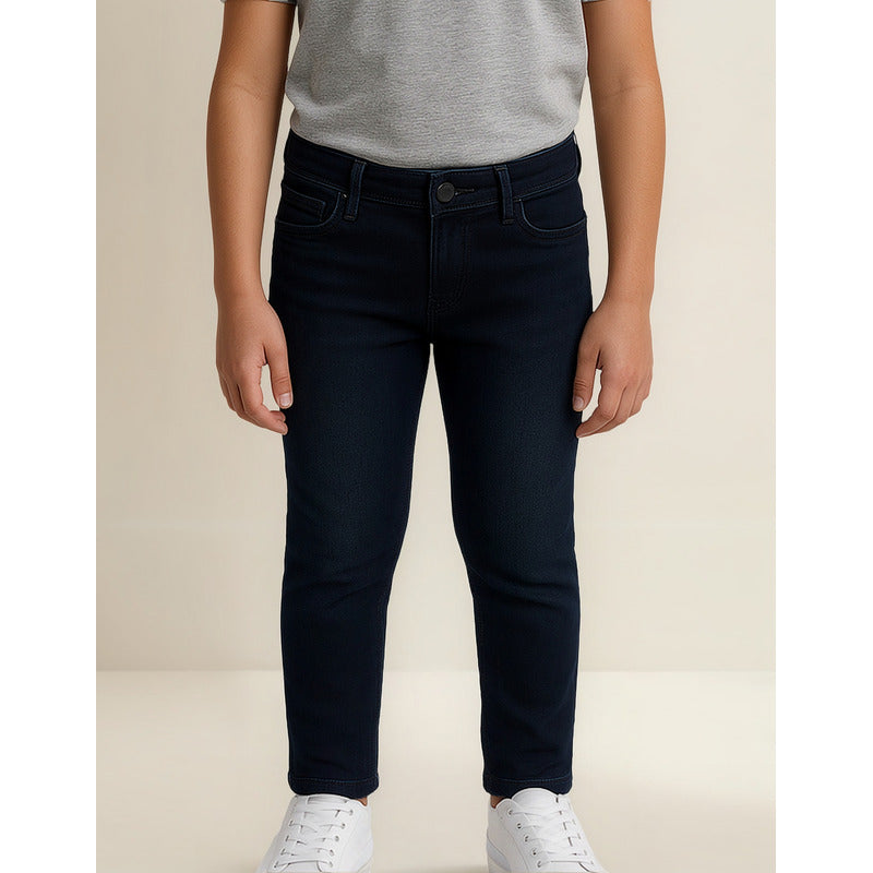 Pantalón Mezclilla Para Niño Mod.7585 Marca Mayoral® Azul Oscuro Liso 14
