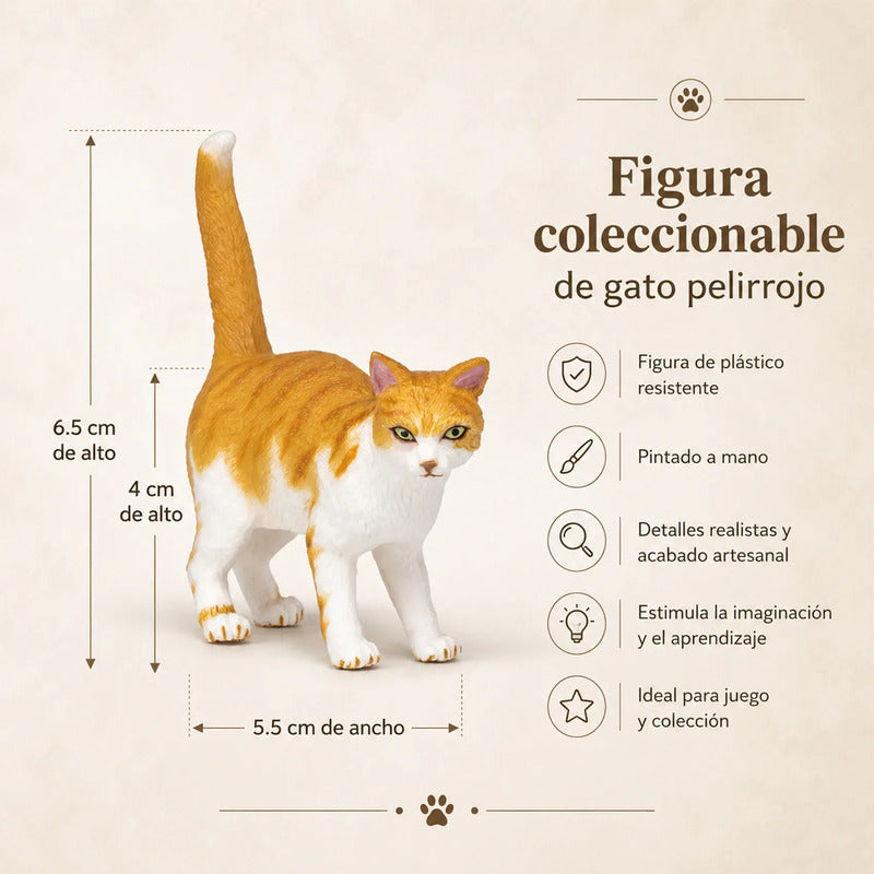 Figura Coleccionable Gato Pelirrojo 54031 Marca Papo®