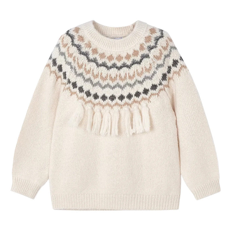 Suéter De Punto Para Niña Mod.4307 Marca Mayoral® Garbanzo Lisa 5 Años