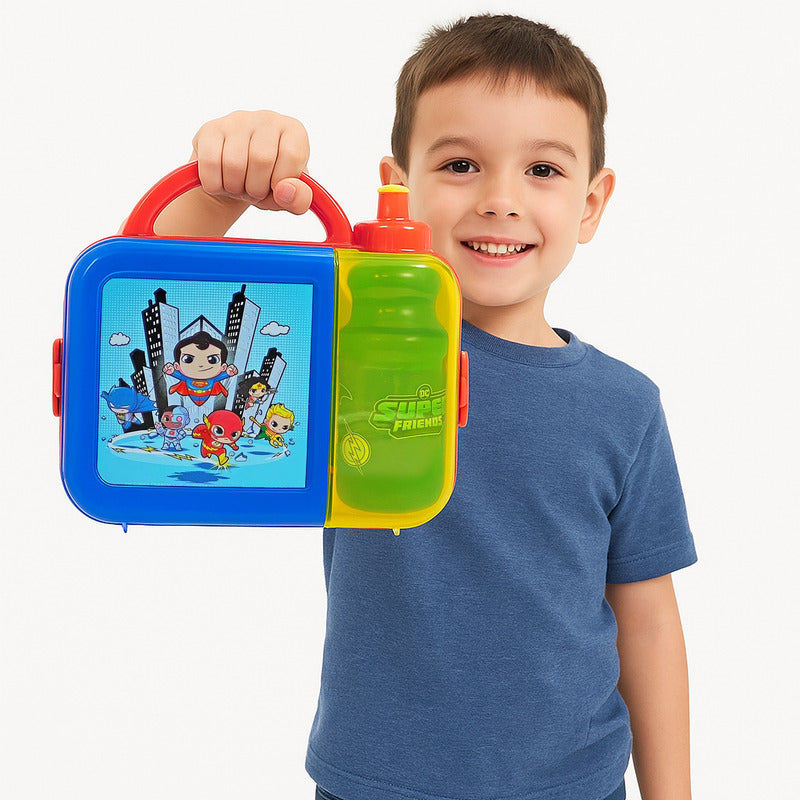 Lonchera Infantil De Plástico Con Botella Diseños Varios