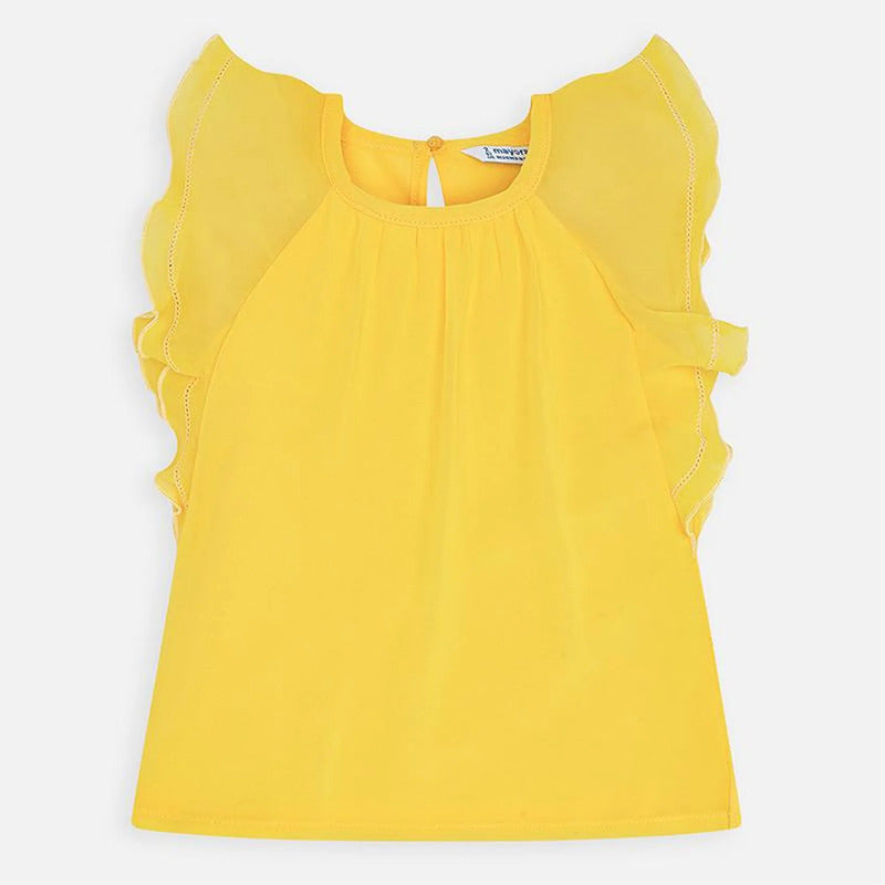 Blusa Ligera Casual De Niña Mod.3014 Marca Mayoral® Amarillo Lisa 4 Años
