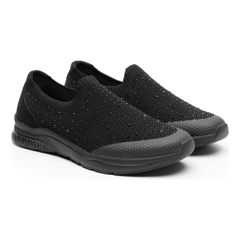 Tenis Tejido Para Mujer Mod.105111 Marca Flexi® Negro Tejida 24 Mx