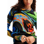 Suéter Suave Casual Para Mujer  23wwjf12/2000 Desigual® Multicolor Mármol M