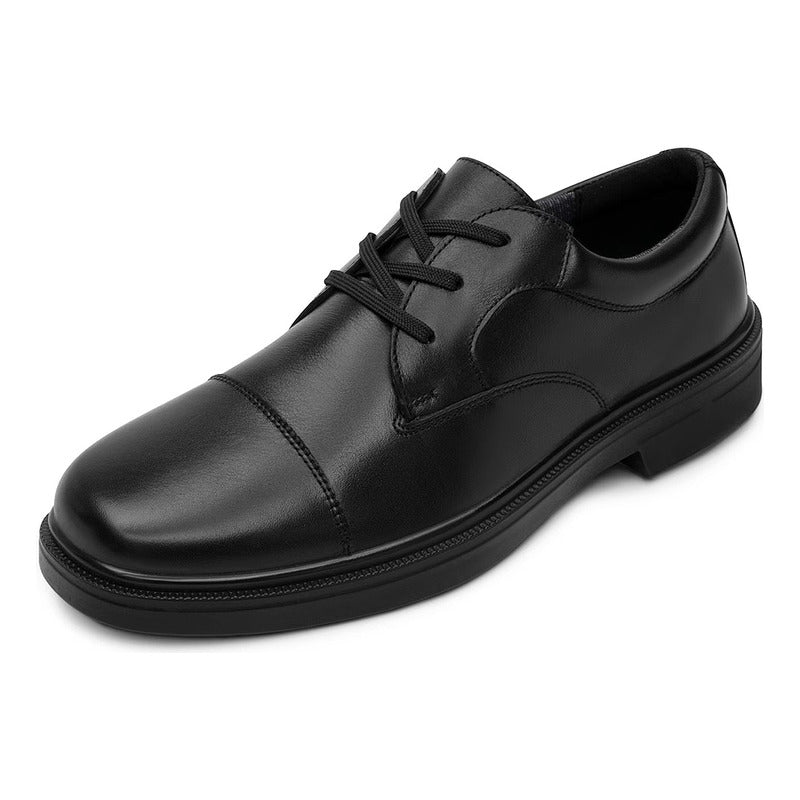 Zapato Derby Vestir Para Hombre Mod.419603 Marca Flexi® Negro Lisa 26 Mx