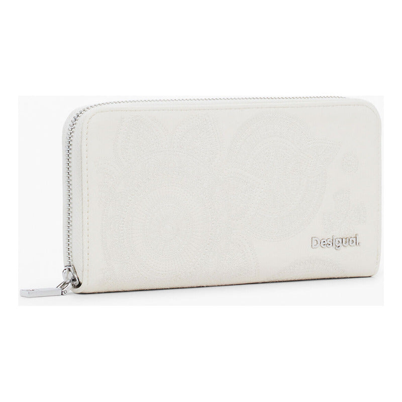 Cartera Bordado Sutil Para Mujer Mod.25sayp13/1001 Desigual® Beige Bordado