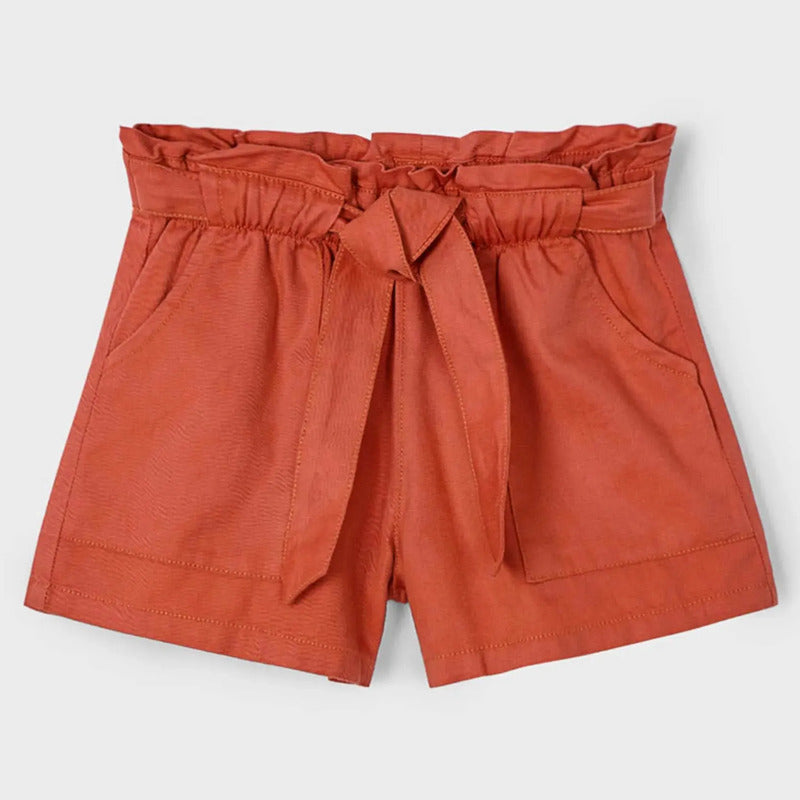 Short Para Niña Cintura Elástica Mod.3202 Marca Mayoral® Teja Lisa 8 Años