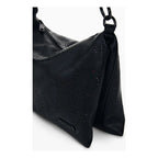 Bolso Mediano Diseño Floral 26saxpam/2000 Marca Desigual® Negro Floreado Níquel