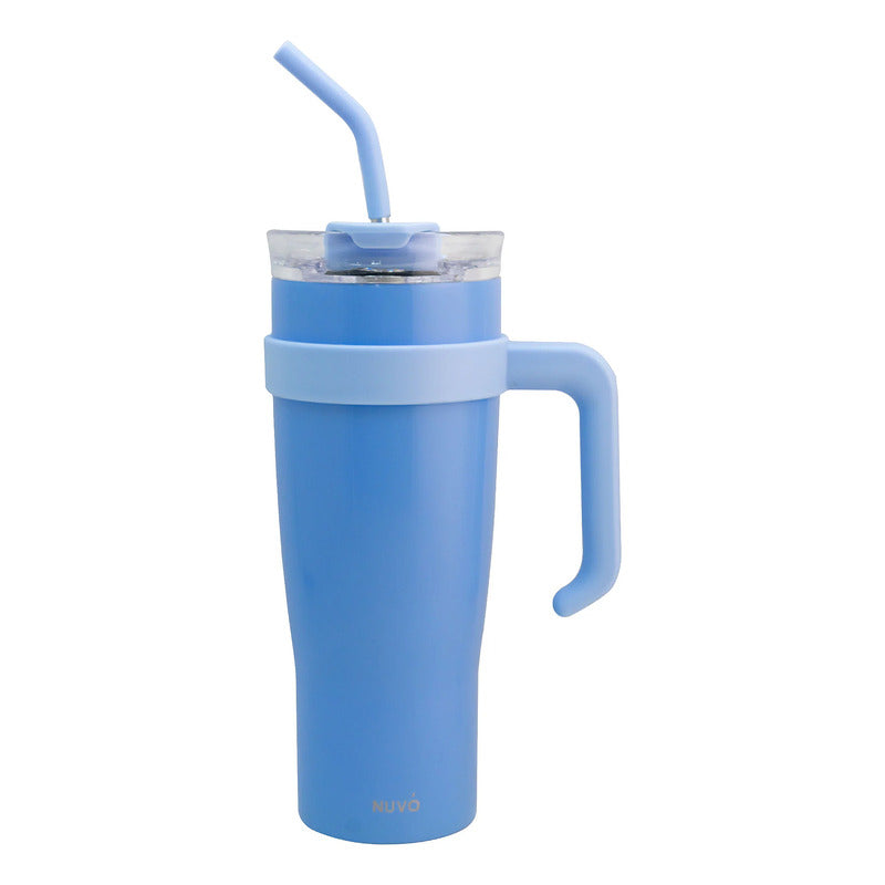 Termo Doble Pared Acero Inoxidable Con Asa/popote 1.2l Nuvó®