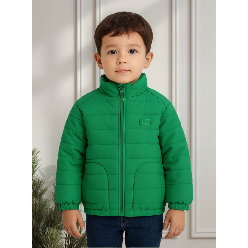 Chamarra Capitonada Para Niño Mod.3493 Marca Mayoral® Verde Limón 3 Lisa