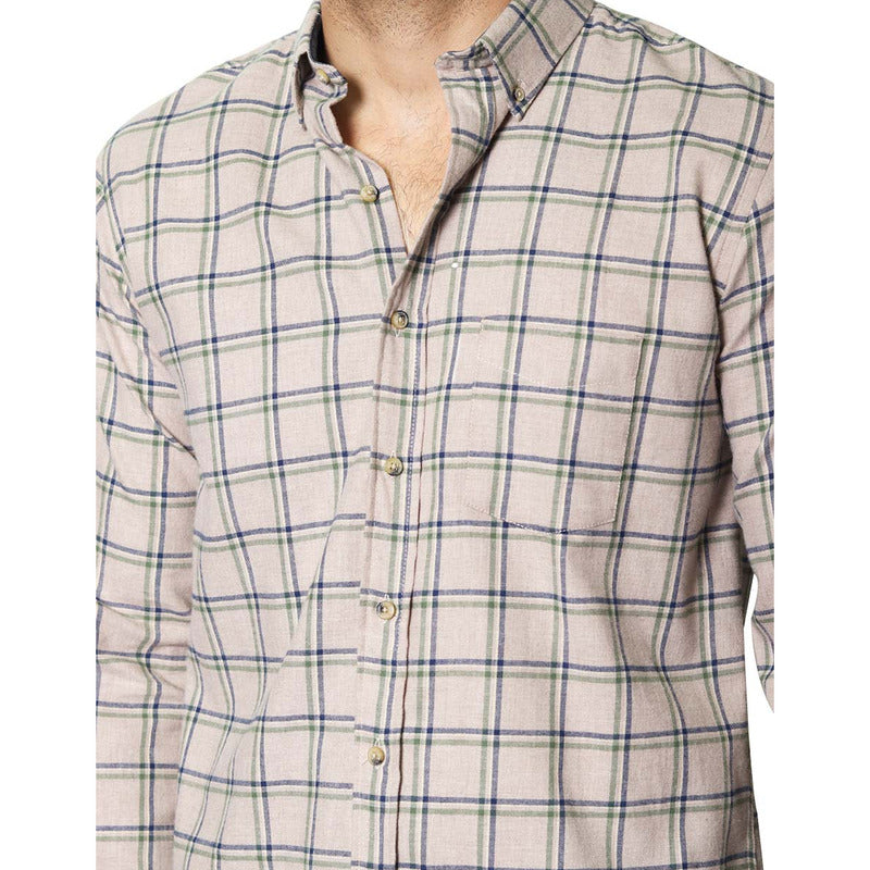 Camisa Para Hombre Manga Larga Cuadros Marca Bobois®