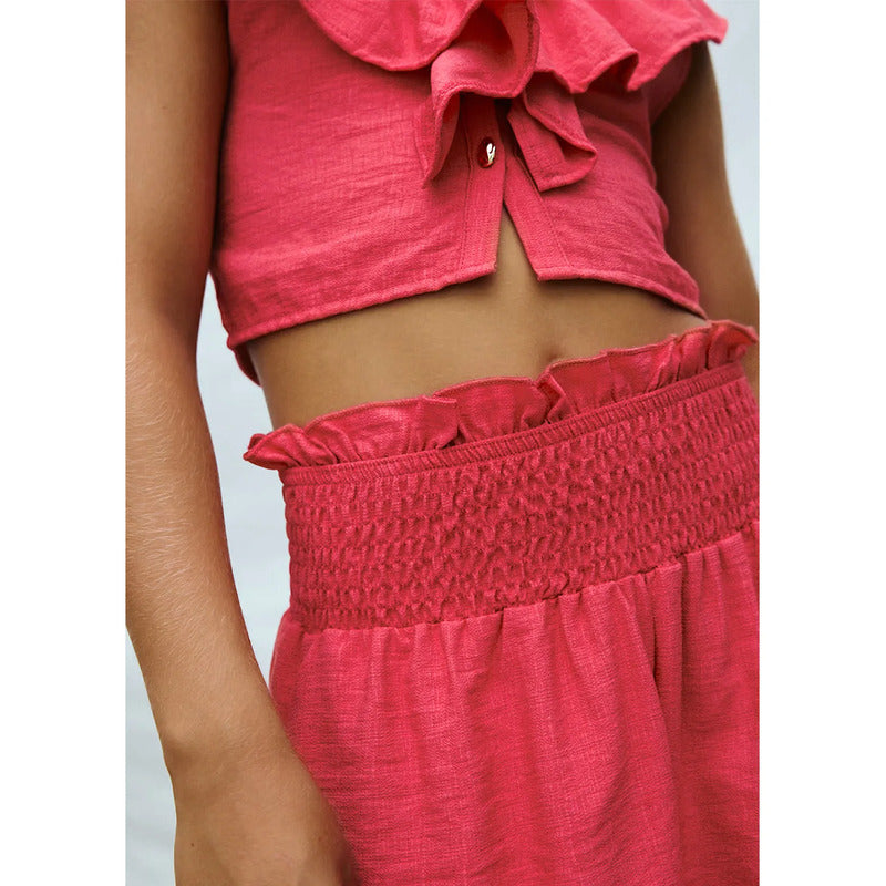 Conjunto Juvenil Blusa Crop Y Short Mod.6207 Marca Mayoral® Coral Lisa 16