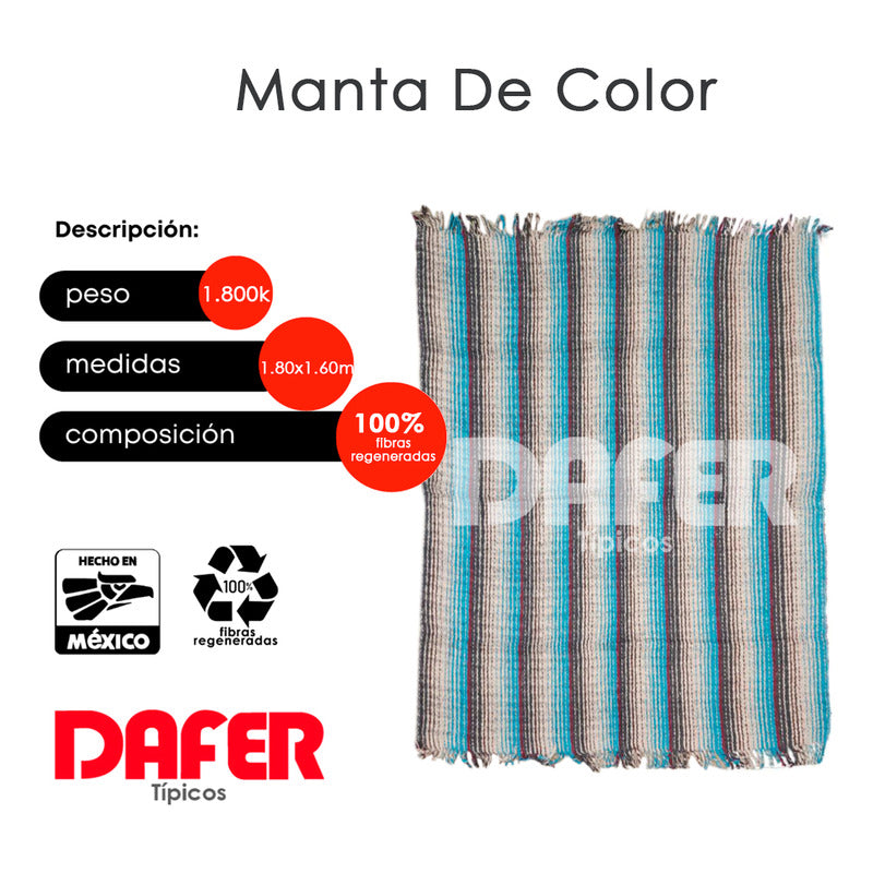 Cobija Mexicana Manta De Color Rayas Económica