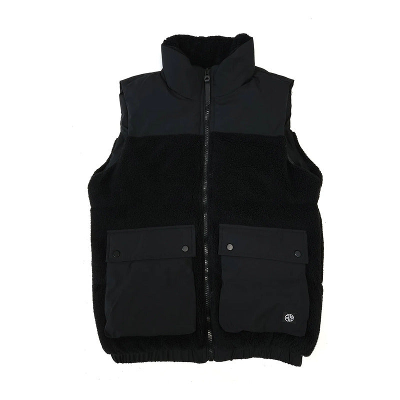 Chaleco Aborregado Para Caballero Mod.h45307 Marca Bobois® Negro Lisa G