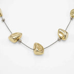 Collar Largo Para Mujer Con Dijes Abstractos Elegantes Plateado