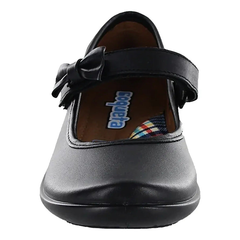 Zapato Escolar Para Niña Mod.170805-a Marca Coqueta Y Audaz® Negro Lisa 16 Mx
