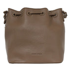 Bolso Bucket Para Mujer Mod. Ji 2816 Marca Jaime Ibiza® Marrón Oscuro Lisa Níquel