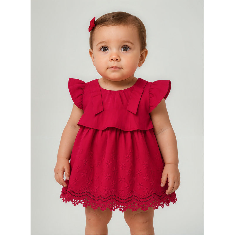 Vestido Ligero Para Bebé Mod.1921 Fresa Marca Mayoral® Fresa Lisa 36 Meses