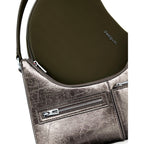 Bolso Doble Para Dama Mod. 25waxpah Marca Desigual® Verde Musgo/ Níquel Lisa Níquel Verde Musgo