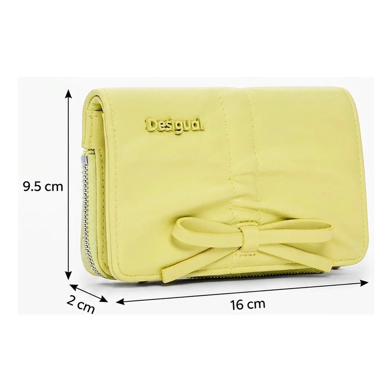 Cartera Con Fruncido Para Mujer Mod.26sayp Desigual® Amarillo Liso